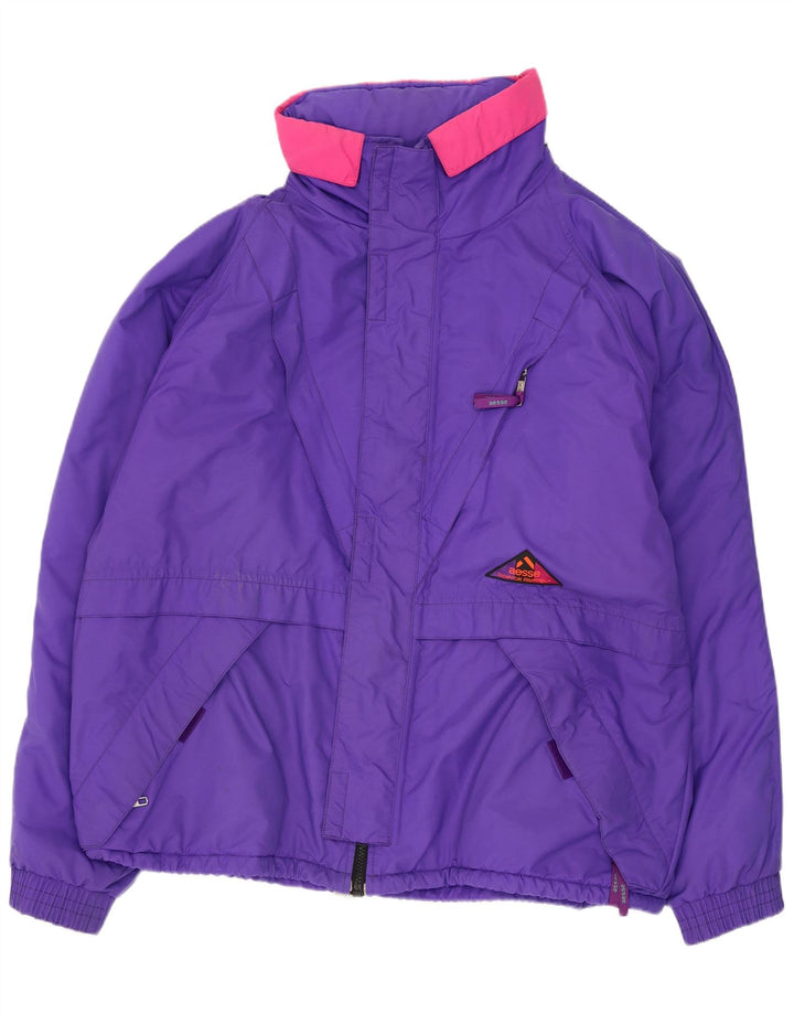 Jaqueta de esqui masculina Aesse com capuz UK 40 grande bloco colorido roxo