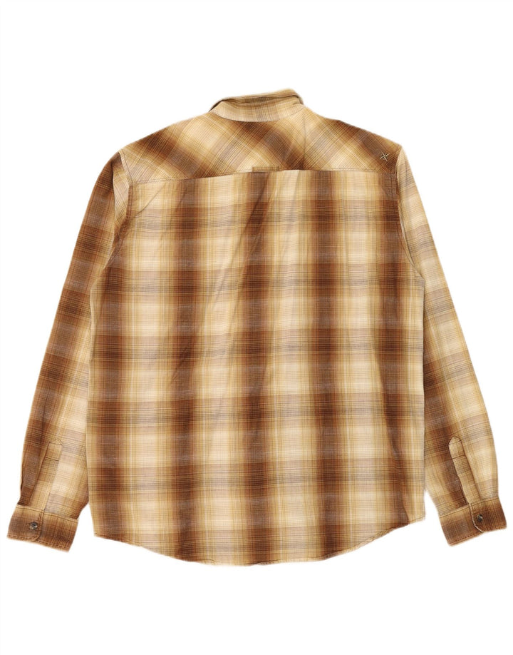 Camisa masculina Columbia XL marrom xadrez algodão