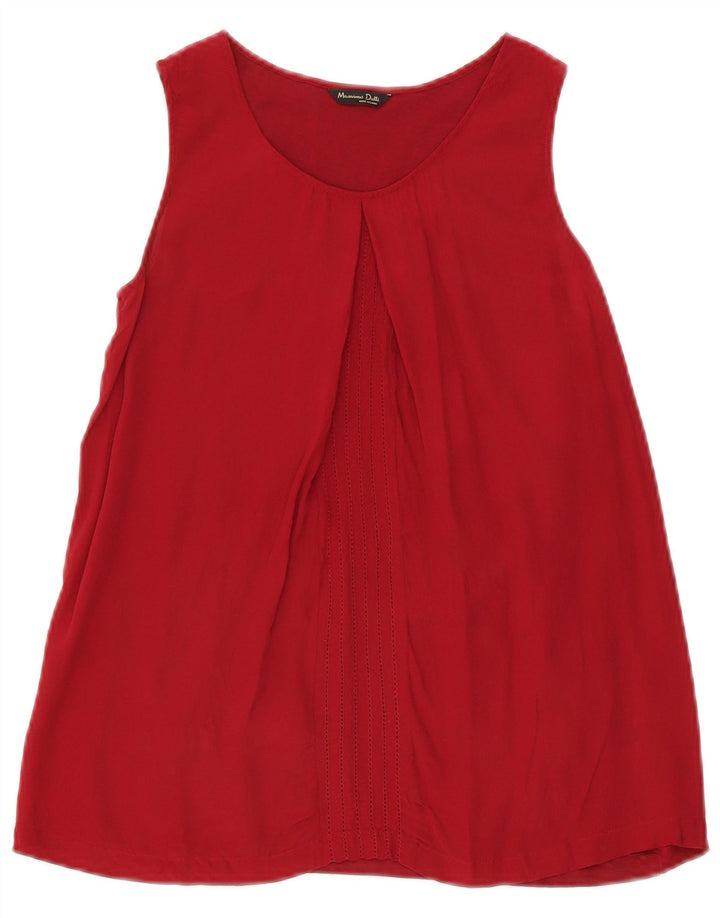 Blusa feminina sem mangas Massimo Dutti Reino Unido 10 pequena vermelha