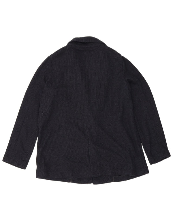 Zara Jaqueta blazer feminina oversized com 1 botão Reino Unido 6 XS azul marinho poliéster