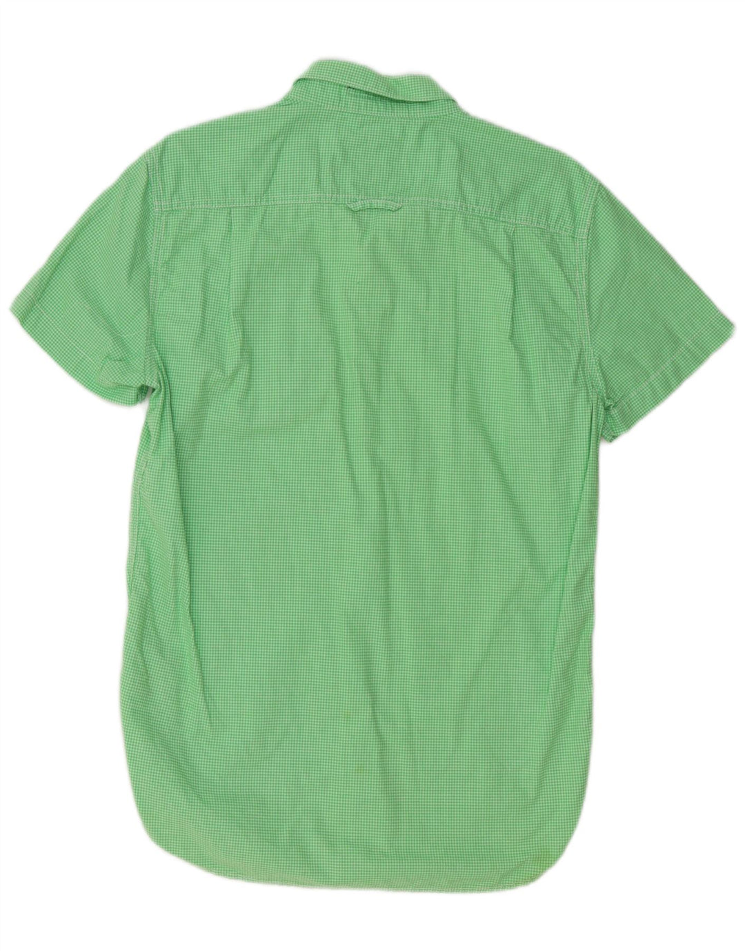 Camisa masculina SUPERDRY de manga curta verde médio algodão guingão