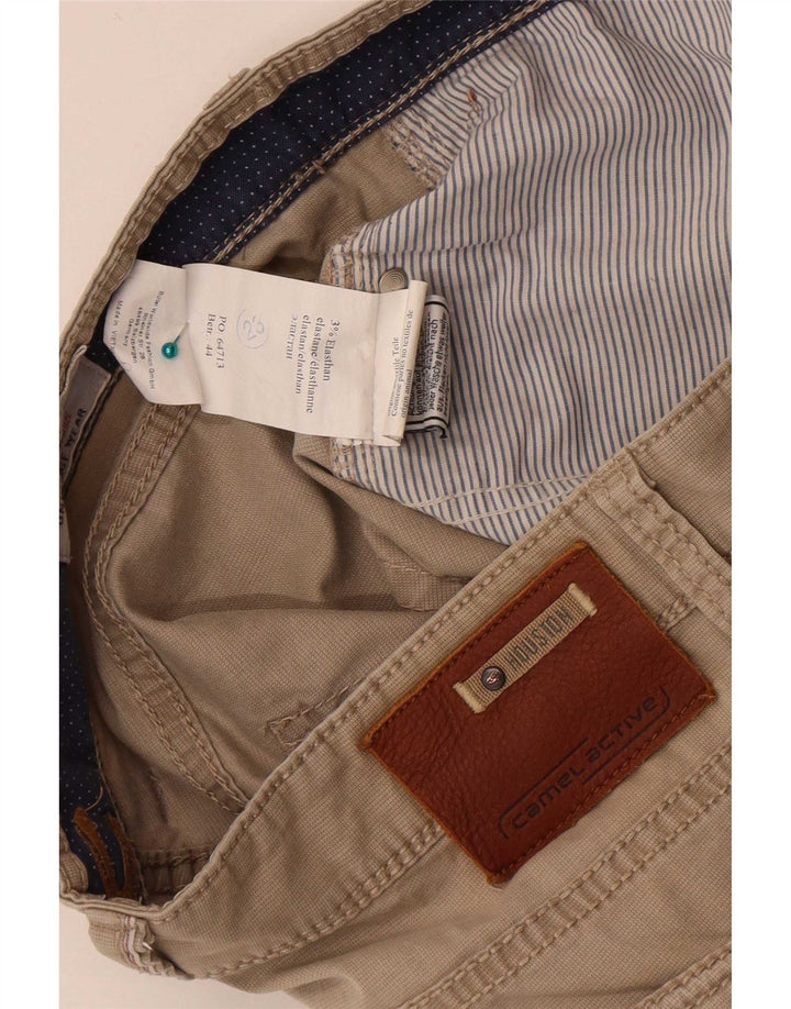 Calça casual reta masculina Camel Active W33 L36 algodão bege