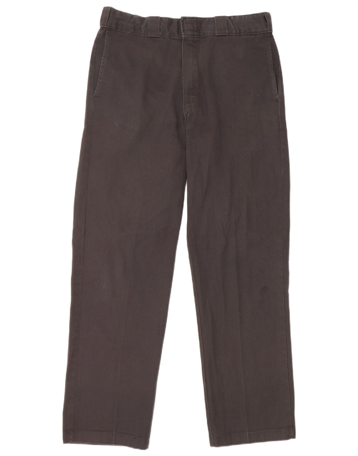 Calças Chino retas masculinas Dickies W34 L32 poliéster preto