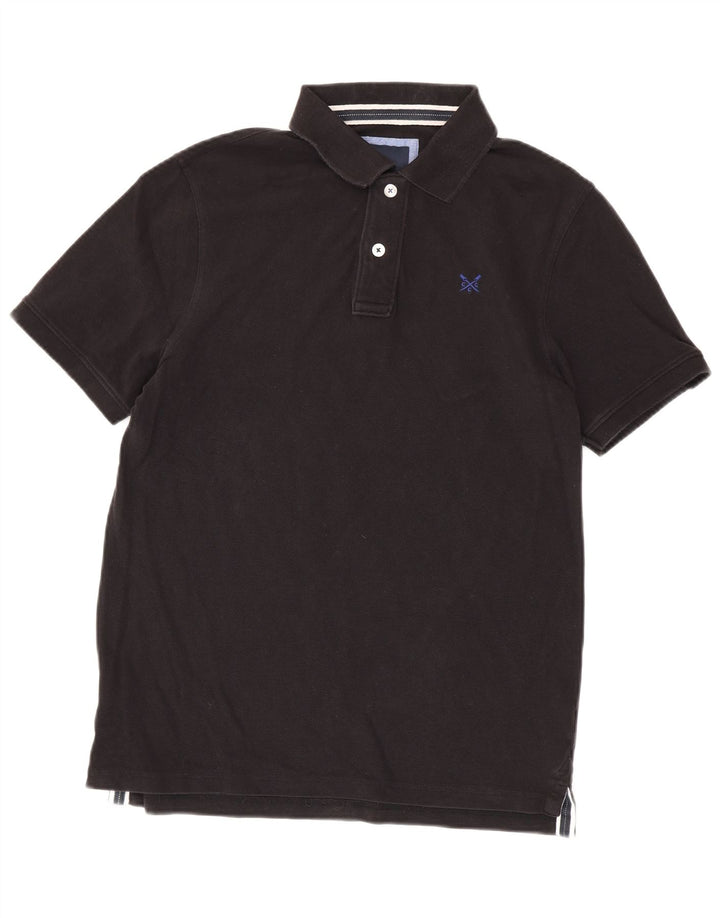 Camisa polo masculina Crew Clothing algodão preto médio