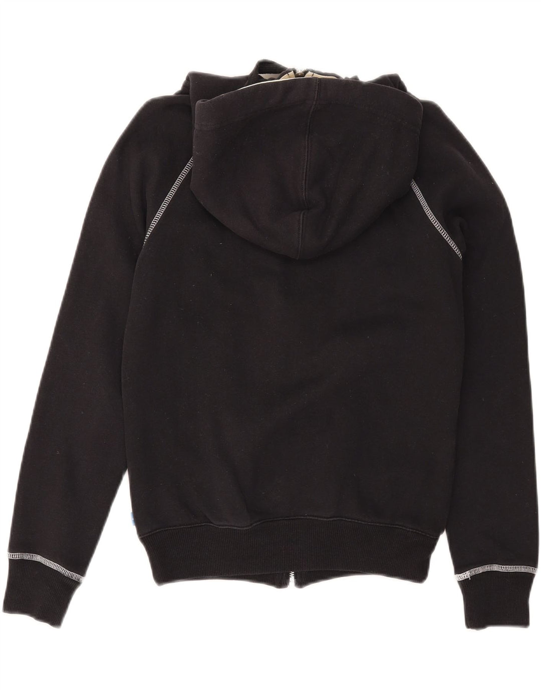 ADIDAS Womens Graphic Hoodie Jumper UK 10 Pequeno Algodão Preto