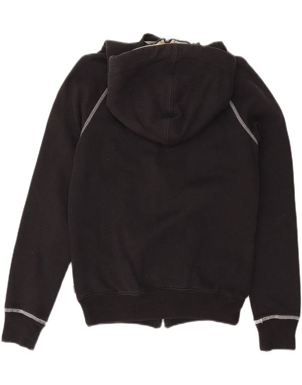 ADIDAS Womens Graphic Hoodie Jumper UK 10 Pequeno Algodão Preto