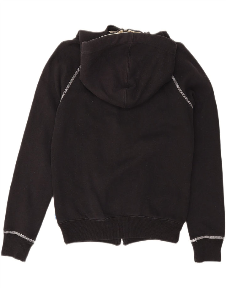 ADIDAS Womens Graphic Hoodie Jumper UK 10 Pequeno Algodão Preto