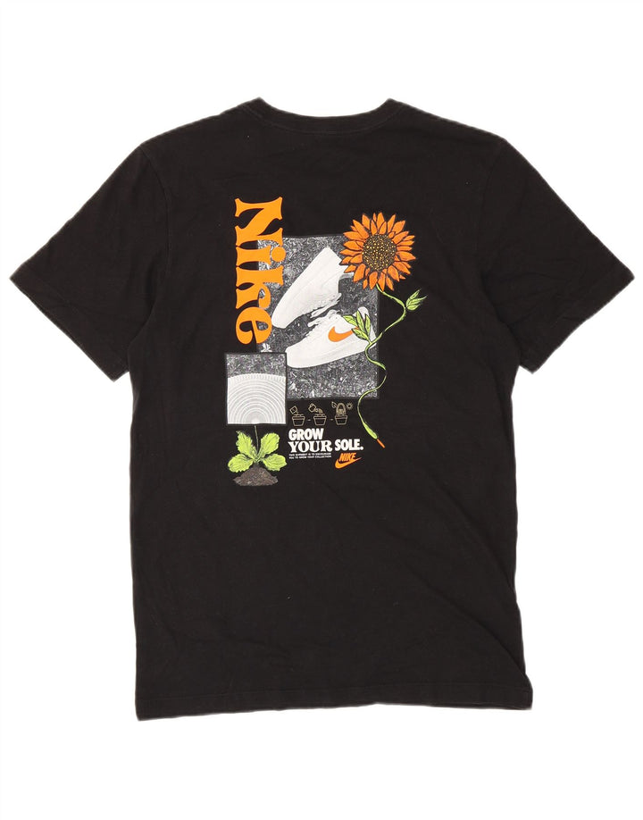 Camiseta gráfica masculina NIKE, pequena, preta, floral