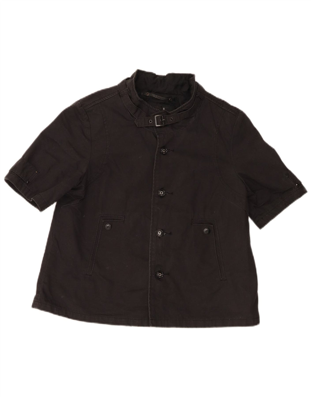 Jaqueta bomber feminina de manga curta G-Star UK 10 algodão preto pequeno