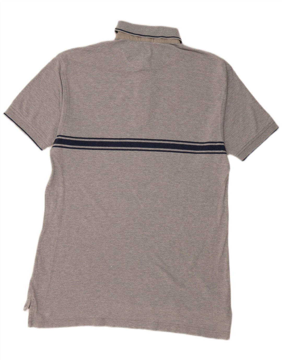 Camisa polo masculina Gant algodão listrado cinza médio
