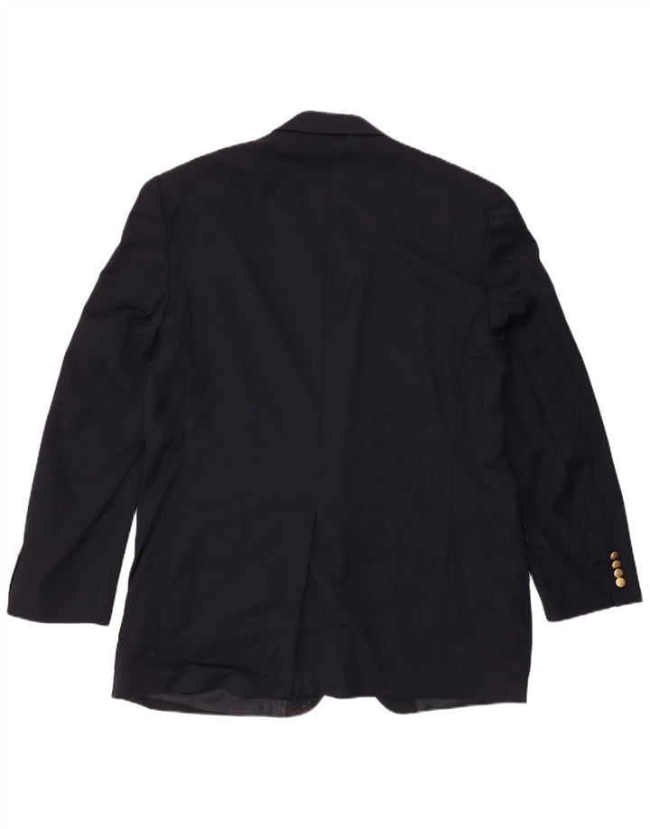 Jaqueta blazer masculina Chaps com 2 botões Reino Unido 44 2XL lã azul marinho