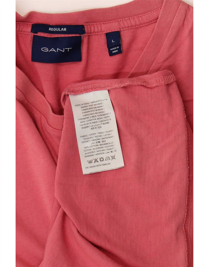 Camiseta masculina regular Gant grande algodão rosa