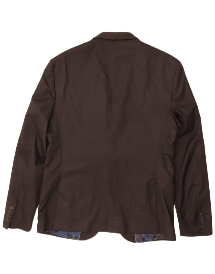 Jaqueta blazer masculina Zara com 2 botões EU 54 XL preto poliéster