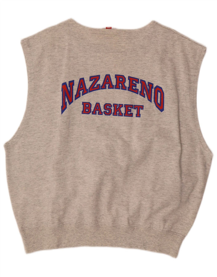 CHAMPION Colete masculino gráfico top grande algodão cinza