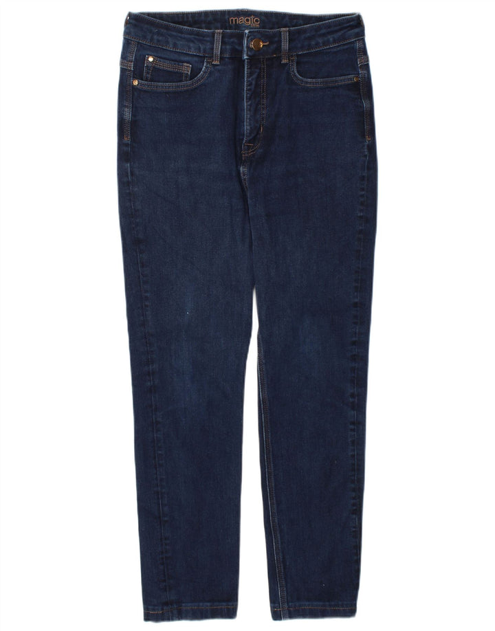 Magic Womens Slim Jeans UK 12 Médio W30 L26 Azul Marinho Algodão