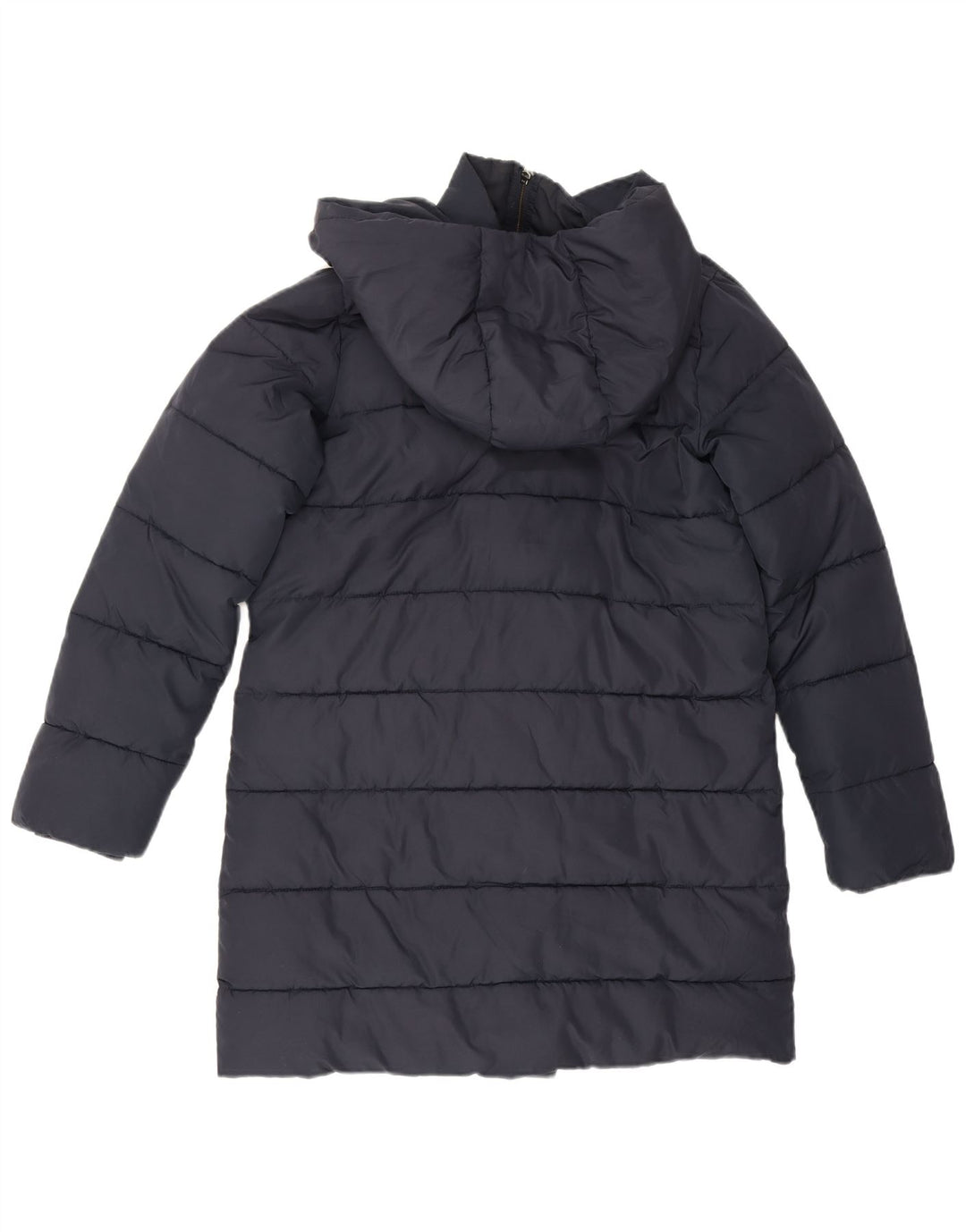 Casaco acolchoado grande com capuz feminino Hobbs UK 8 pequeno poliéster azul marinho