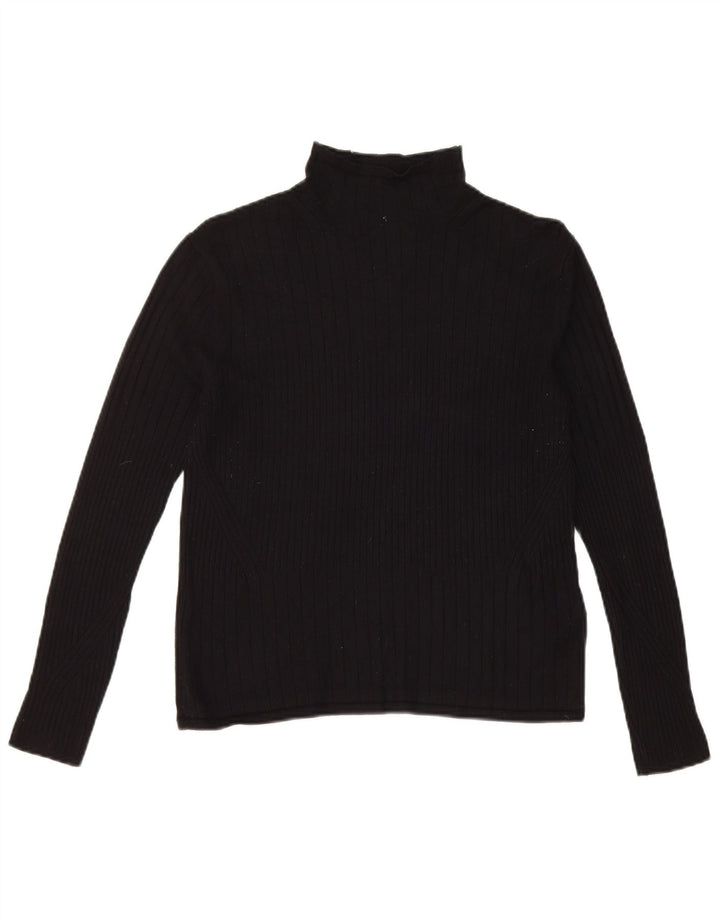 Suéter feminino Marks & Spencer com gola redonda e viscose preta média Reino Unido 12
