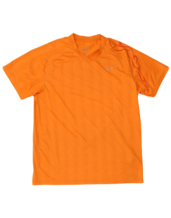 Nike Mens Camiseta Top Médio Laranja Paisley Poliéster