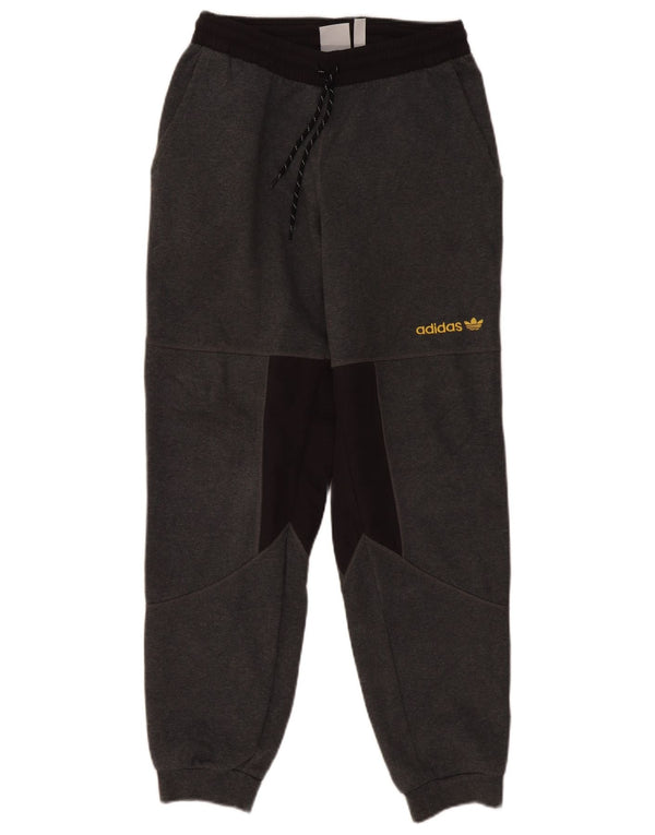 Adidas masculino gráfico calças de treino joggers pequeno cinza colorblock