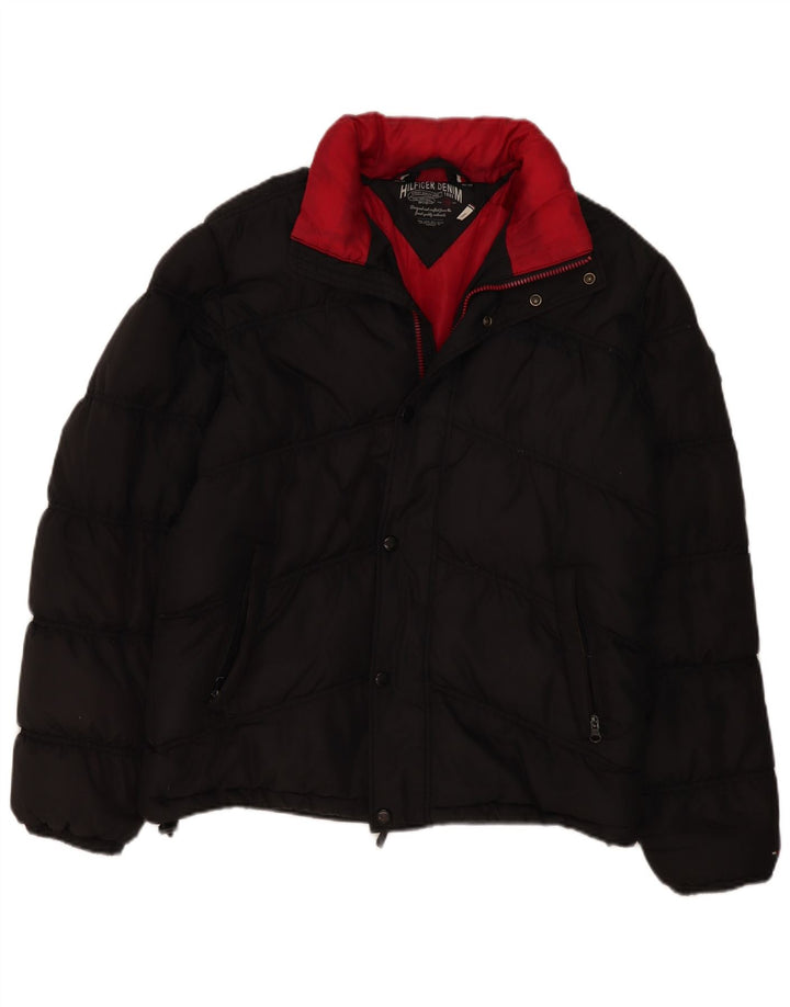 Jaqueta acolchoada masculina Tommy Hilfiger UK 40 grande preta