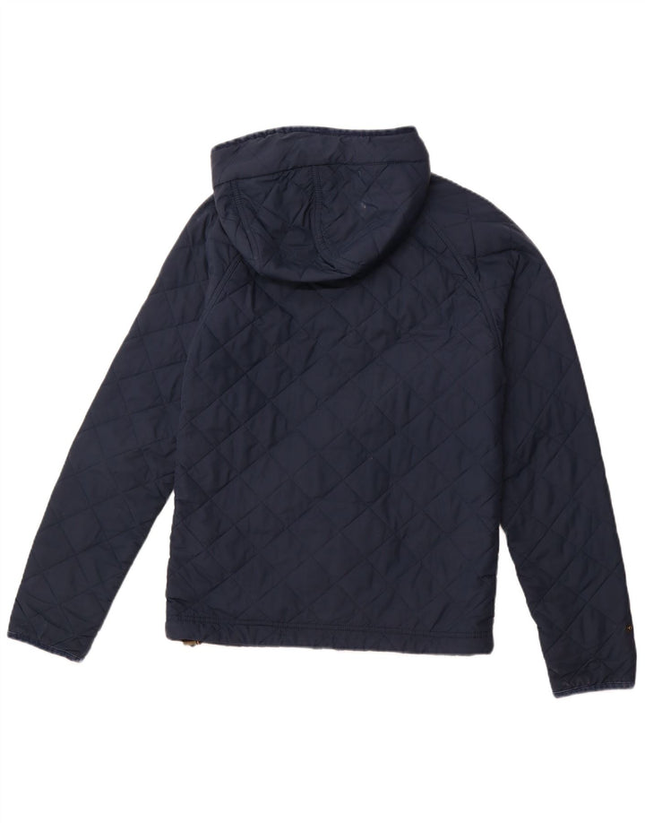 Jaqueta masculina acolchoada com capuz JACK WILLS UK 34 XS azul marinho poliéster