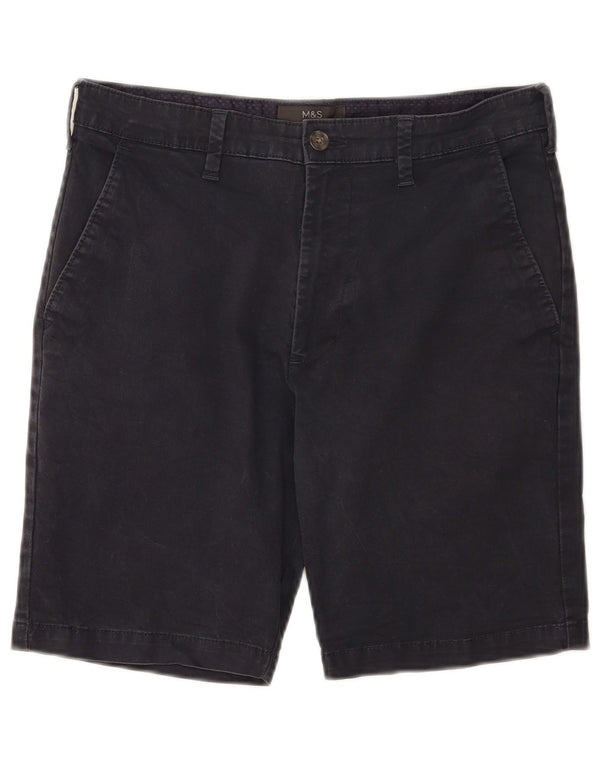 Shorts chino masculino Marks & Spencer W30 algodão azul marinho médio