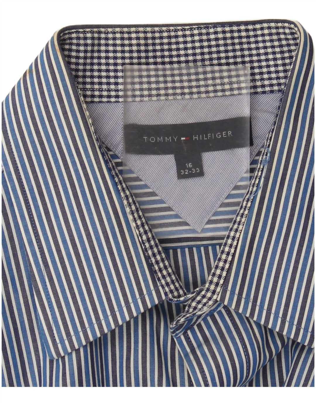Camisa masculina Tommy Hilfiger tamanho 16 listra azul grande