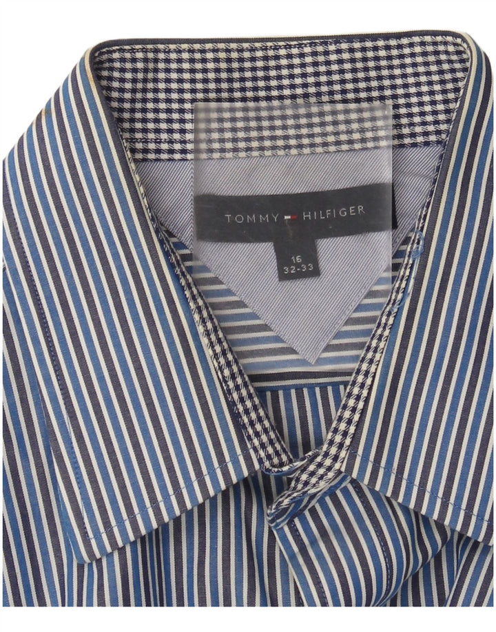 Camisa masculina Tommy Hilfiger tamanho 16 listra azul grande