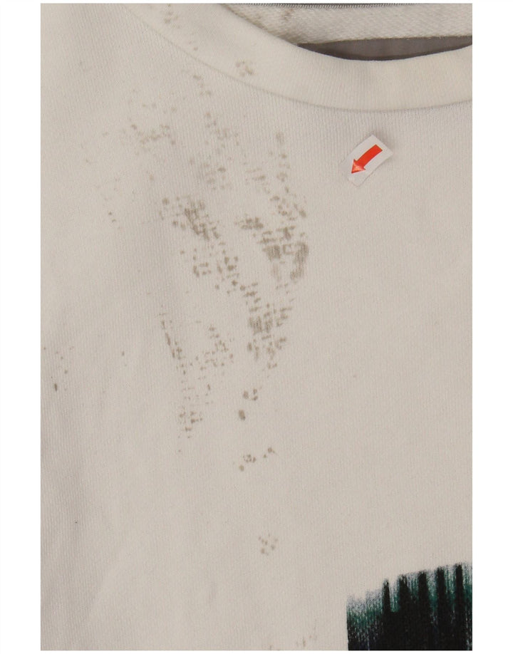 CALVIN KLEIN JEANS moletom gráfico masculino jumper médio algodão branco