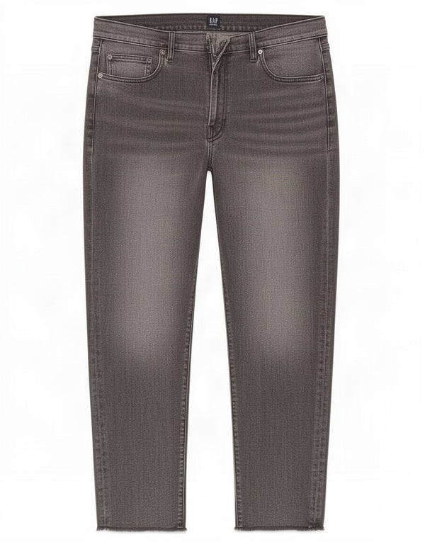 Jeans recortados masculinos Gap W30 L26 algodão cinza