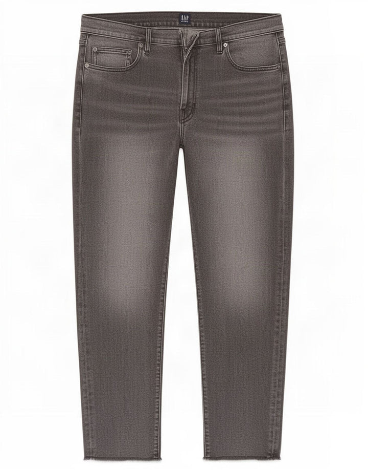 Jeans recortados masculinos Gap W30 L26 algodão cinza