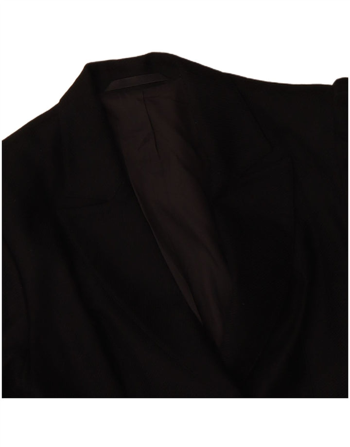 Jaqueta blazer feminina VINTAGE com peito duplo Reino Unido 14 médio preto