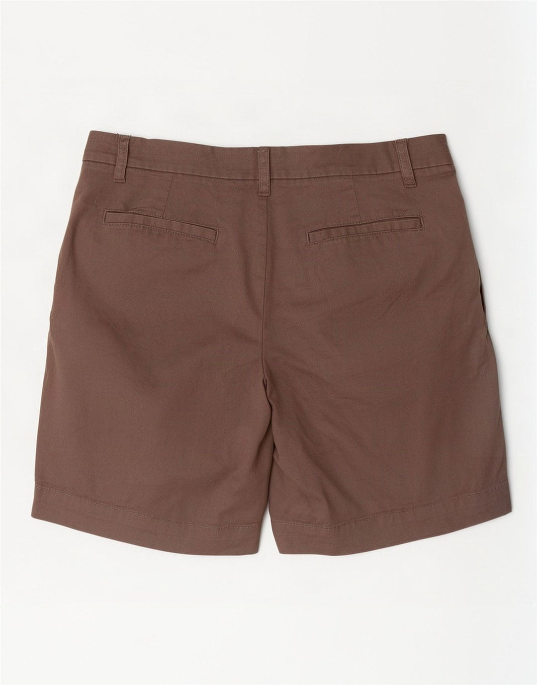 Shorts chino feminino Marks & Spencer UK 12 médio W32 algodão marrom