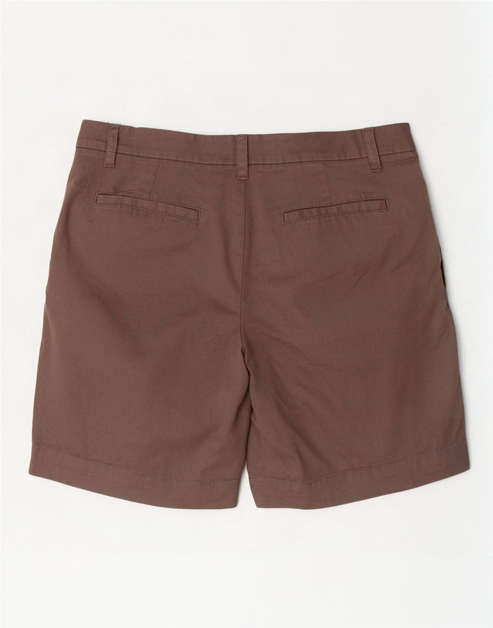 Shorts chino feminino Marks & Spencer UK 12 médio W32 algodão marrom