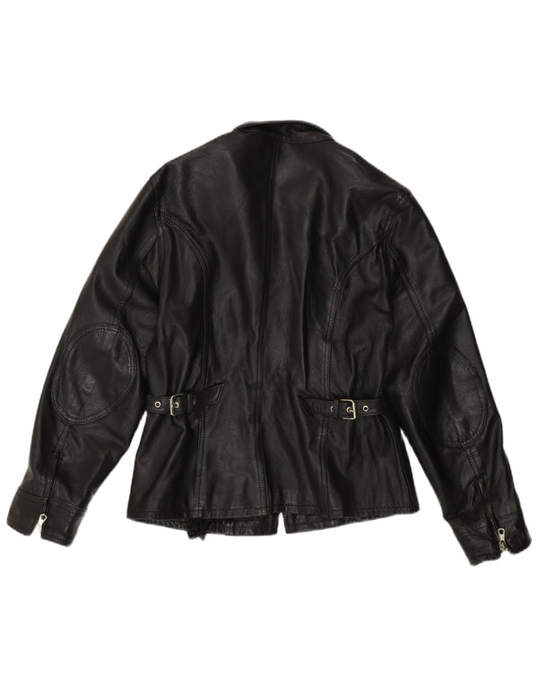 Jaqueta de couro feminina Conbipel UK 14 couro preto médio