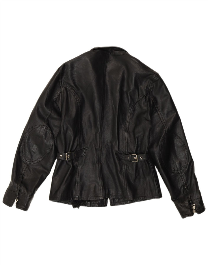 Jaqueta de couro feminina Conbipel UK 14 couro preto médio