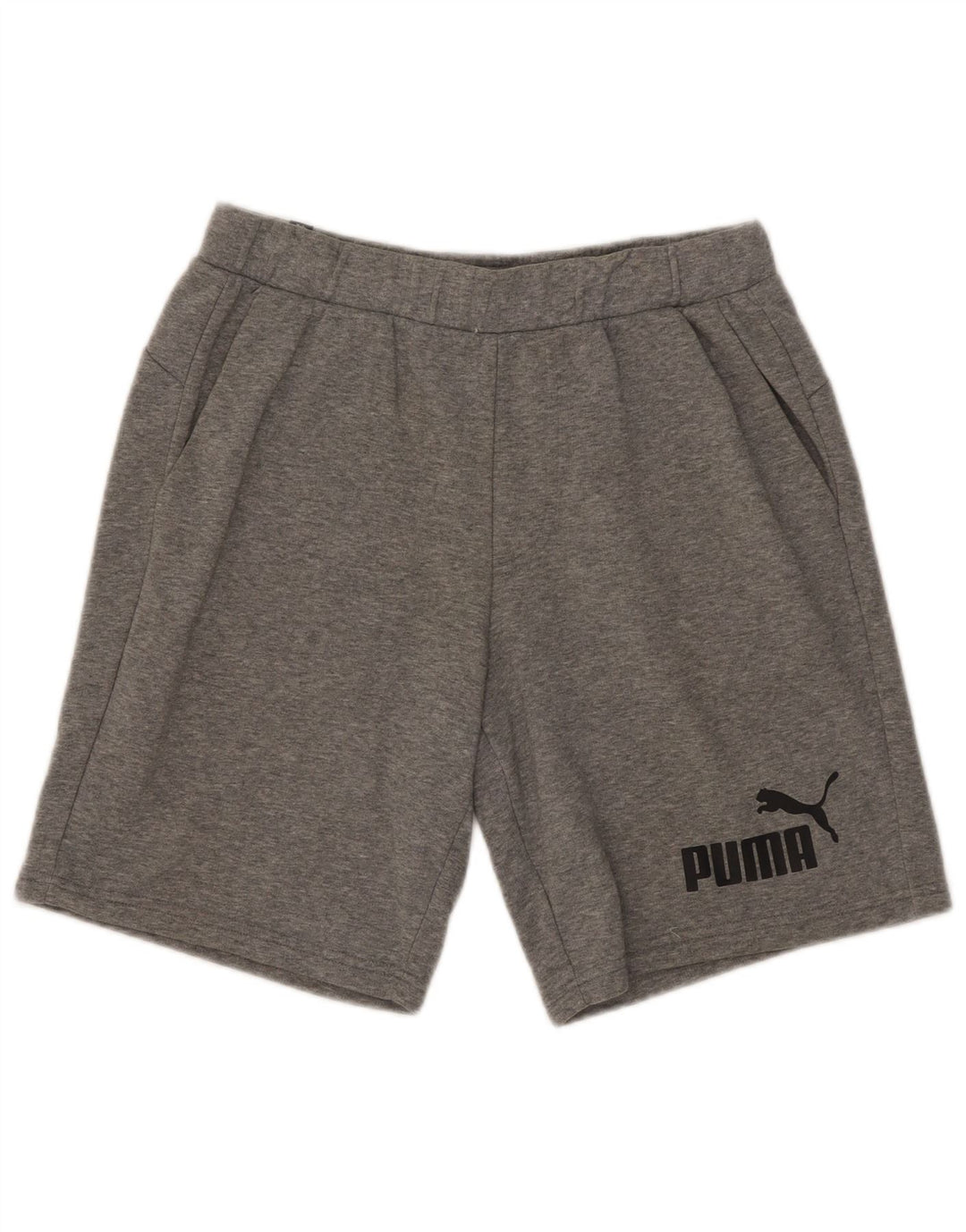 Shorts esportivos masculinos Puma Graphic cinza médio algodão manchado
