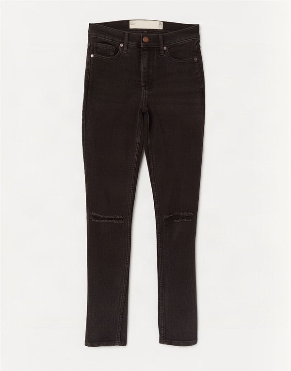 Calça jeans skinny feminina Abercrombie & Fitch US 0 XS W25 L26 preta