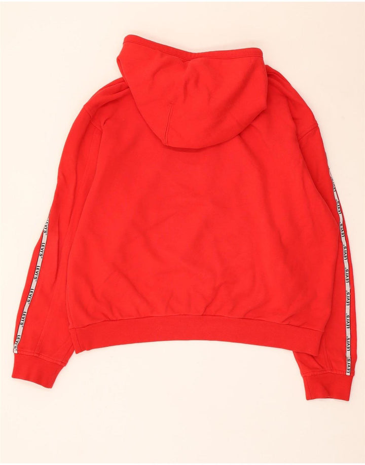 Suéter feminino Levi's com capuz grande e gráfico UK 14 algodão vermelho médio