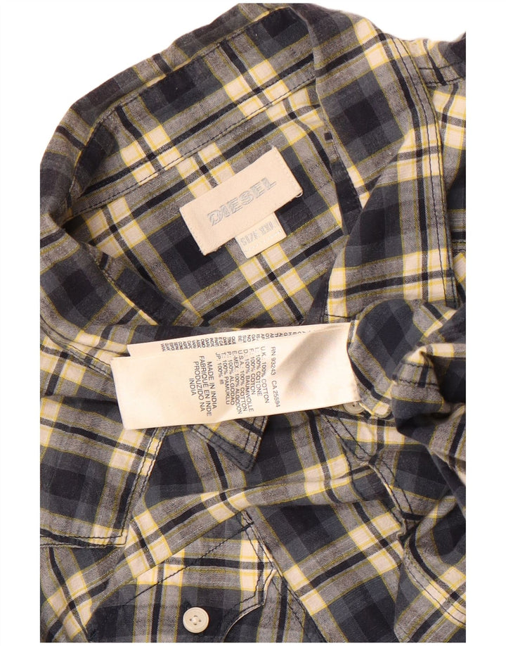 Diesel Camisa Menino 15-16 Anos 2XL Azul Marinho Xadrez Algodão