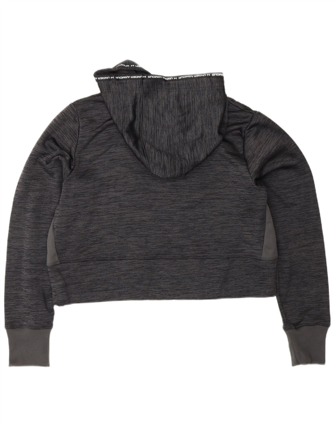 UNDER ARMOUR Suéter feminino com capuz e colheita UK 14 Poliéster manchado cinza médio