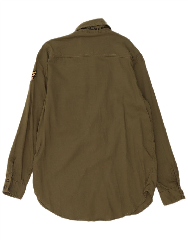 Camisa militar feminina Roxy US 4 Small Khaki Lyocell