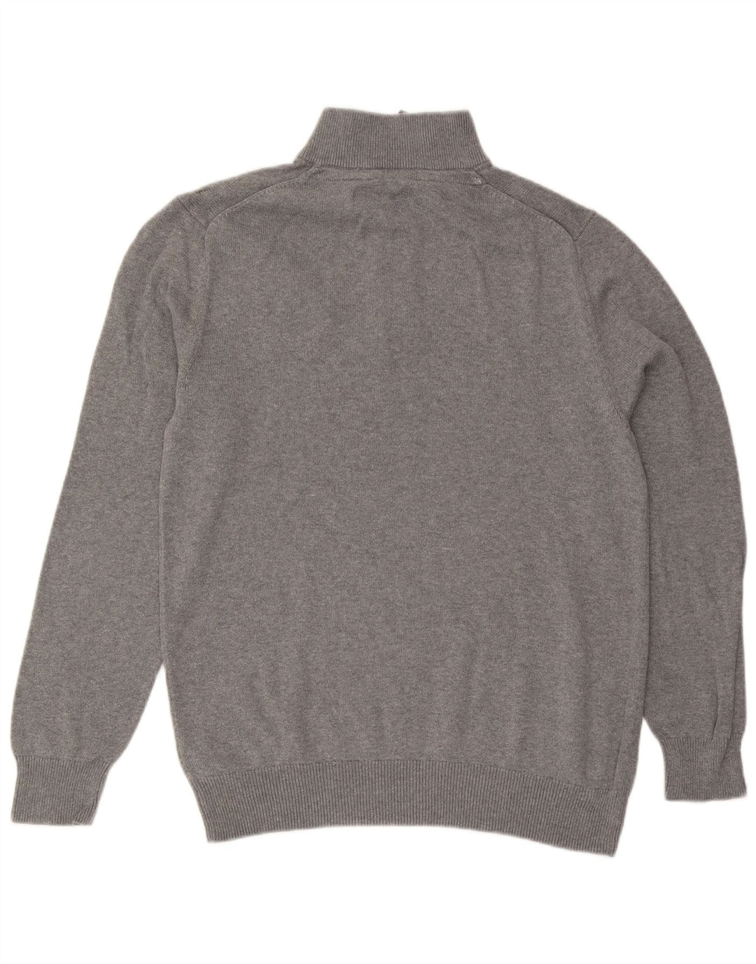 Suéter masculino Crew Clothing com zíper e gola alta de algodão cinza