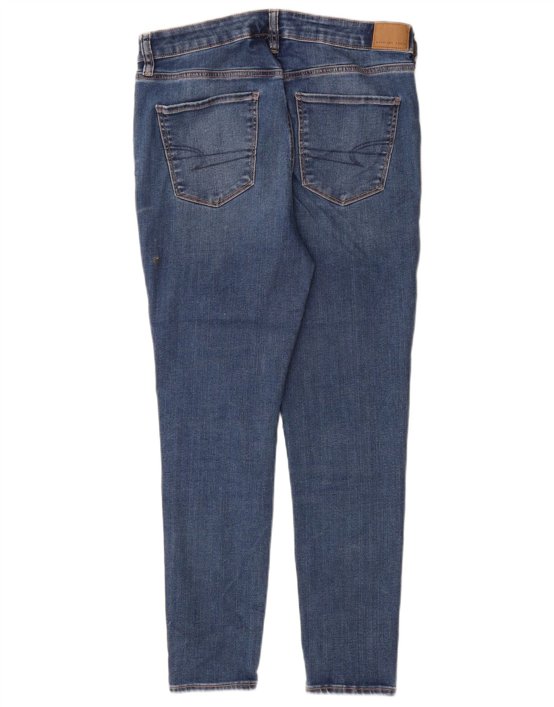 Jeans skinny feminino American Eagle US 12 grande W30 L27 algodão azul