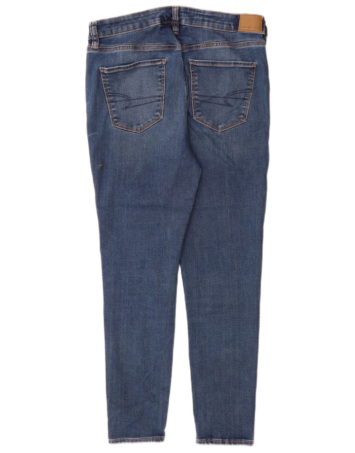 Jeans skinny feminino American Eagle US 12 grande W30 L27 algodão azul