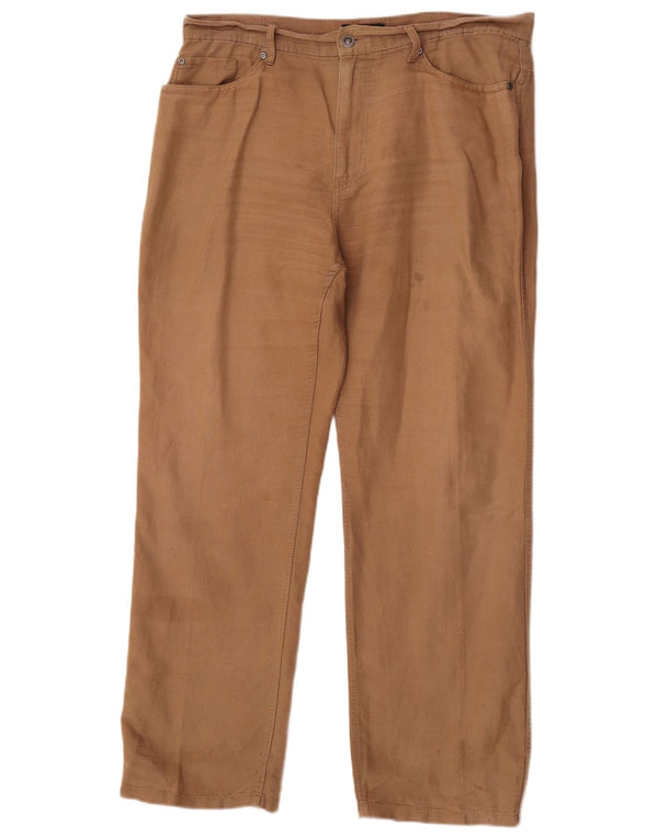 Calça casual reta masculina Marks & Spencer Blue Harbor W34 L29 marrom
