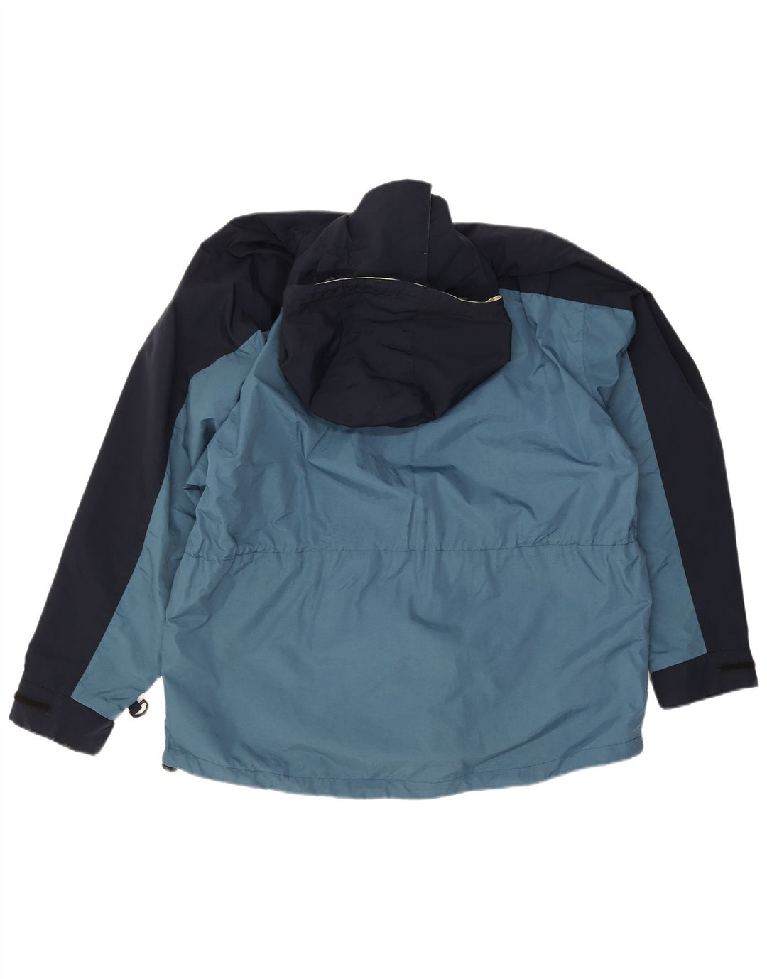 Jaqueta utilitária masculina Nautica com capuz UK 38 poliéster colorblock azul médio