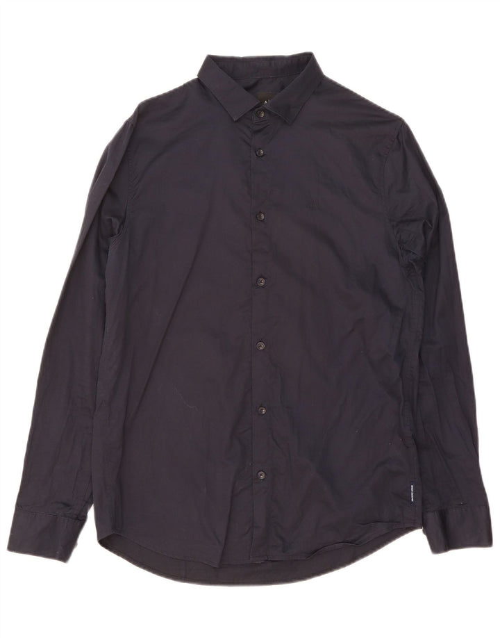Camisa masculina Armani Exchange médio algodão preto