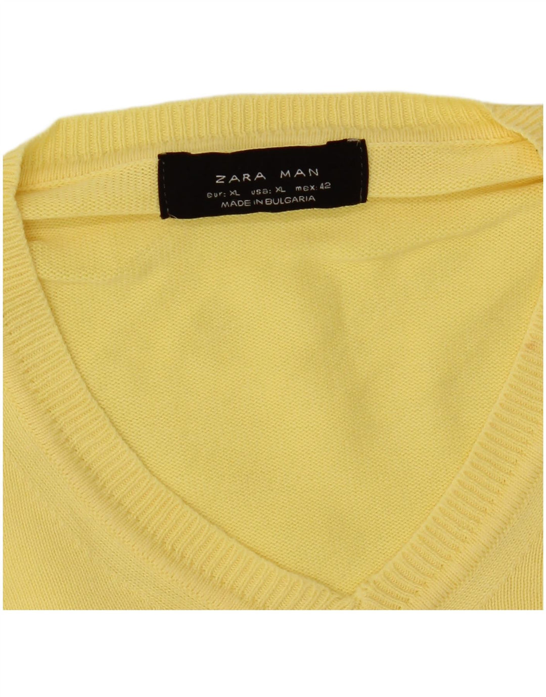 Suéter masculino Zara com decote em V XL amarelo