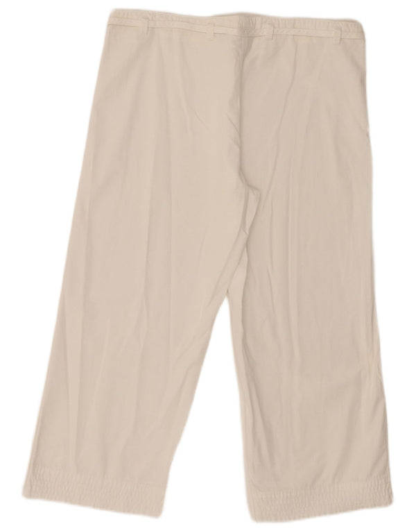 Calça capri feminina Puma UK 10 pequena W32 L22 algodão branco
